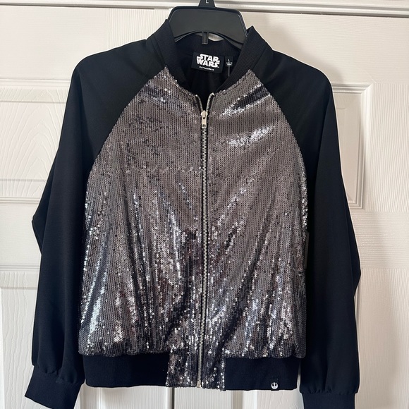 Star Wars Jackets & Blazers - Star Wars Sequin Bomber Jacket Size Large